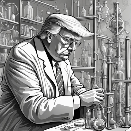 AI image of Trump as scientist